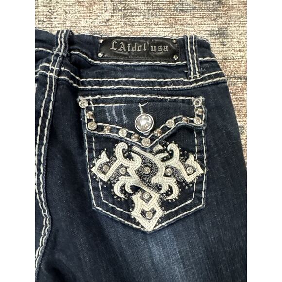 LA Idol USA Jeans Blue Bootcut Embellished Denim Women's Size 9 W: 32 L: 18 - Picture 14 of 16